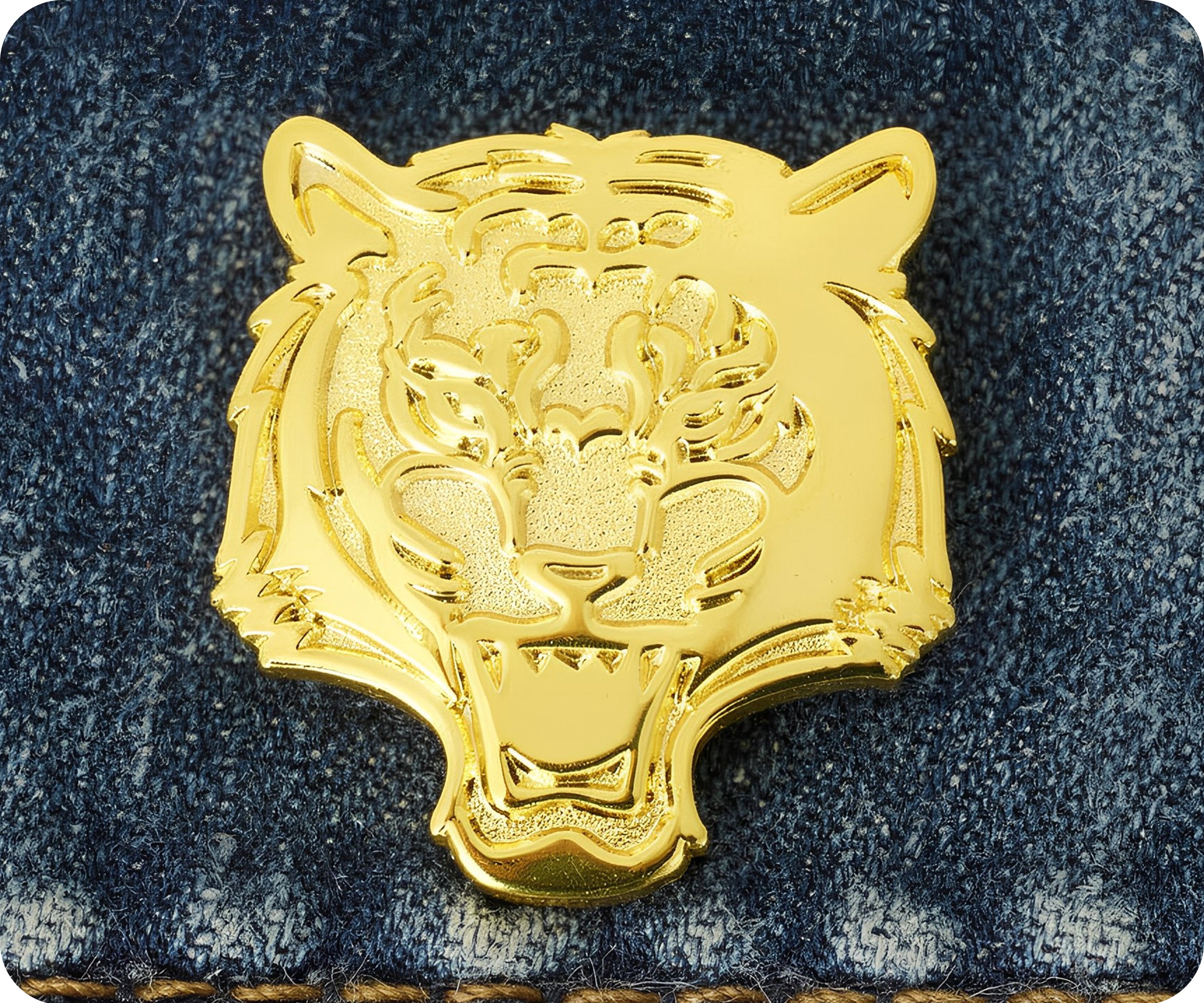 Golden Tiger Pin Badge