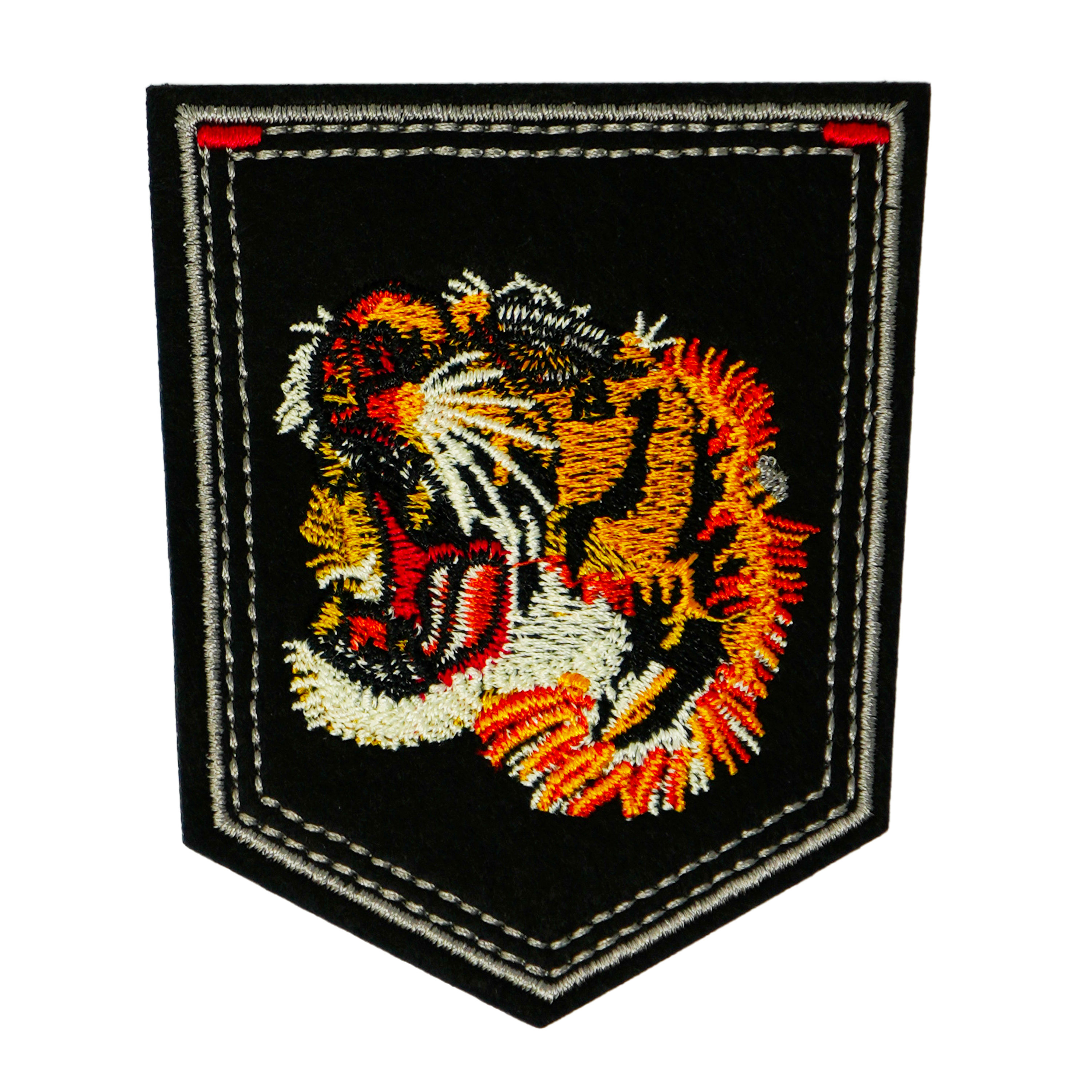 Roaring Tiger Animal & Shield Iron On Patch (9 x 7.6cm) Main image