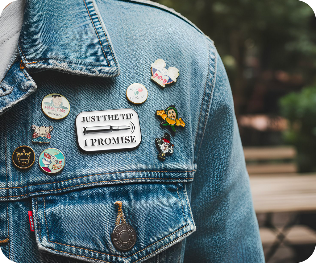Just The Tip I Promise Bullet Pin Badge