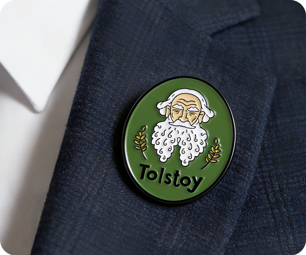 Tolstoy Historic Writer Pin Badge