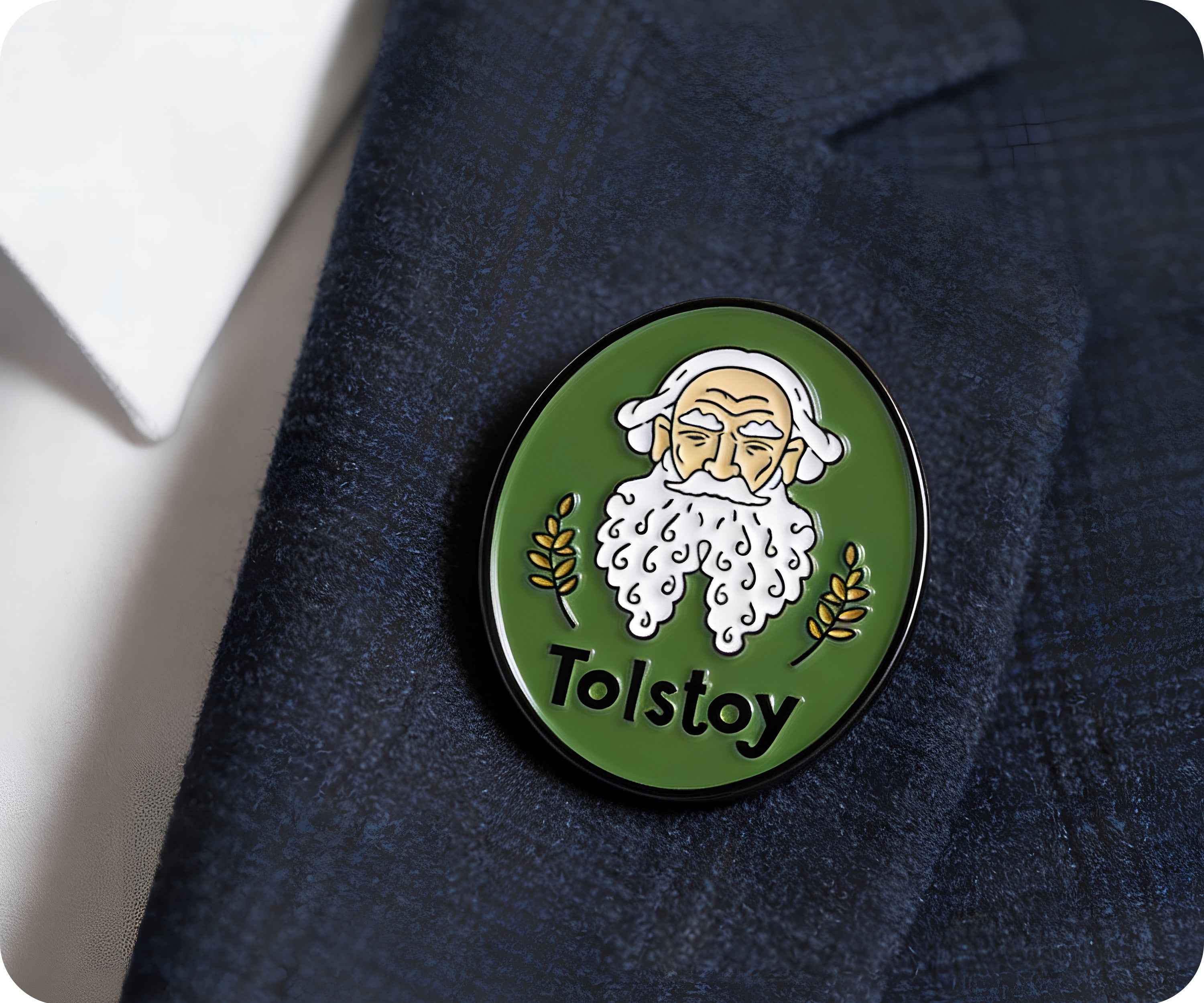 Tolstoy Historic Writer Pin Badge