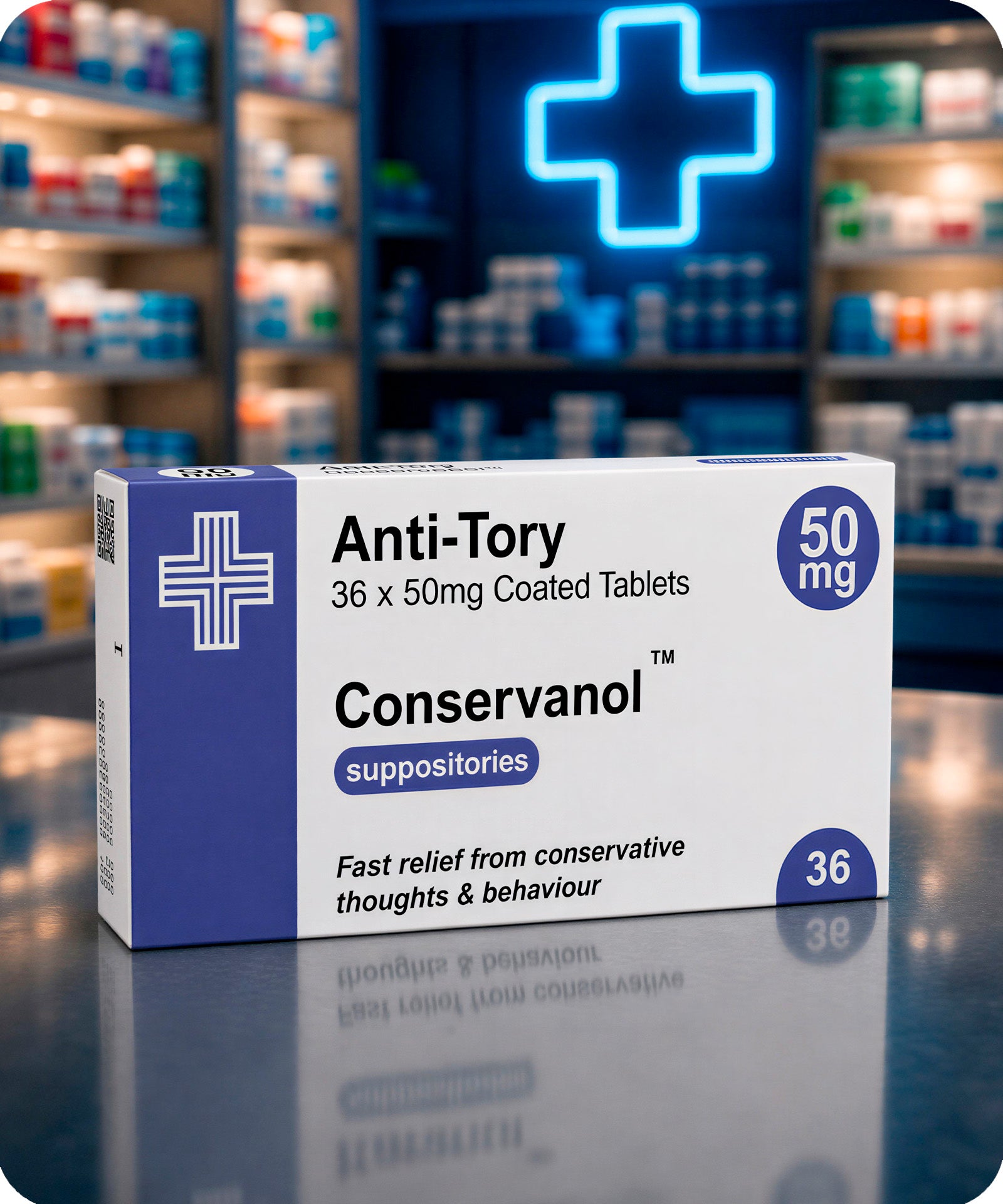 Anti-Tory Prescription Milk Chocolate, 36g | Vegetarian Secondary image