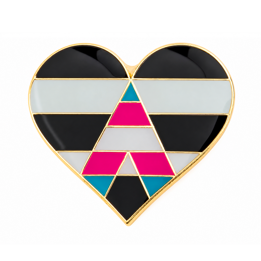 Trans Ally Pride Heart Enamel Pin Badge