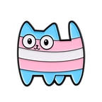 Cute Transgender Pride Cat Enamel Lapel Pin Badge