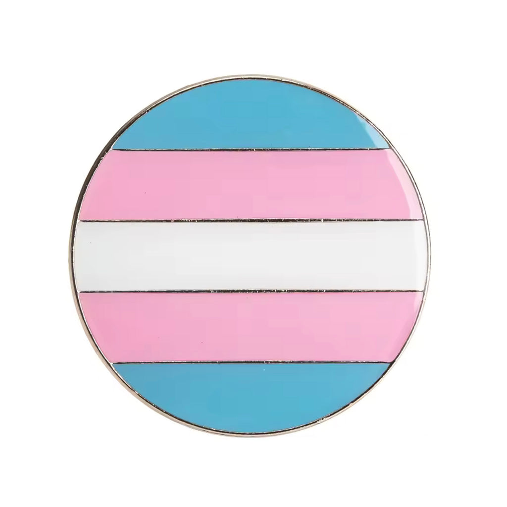 Transgender Pride Flag Round Enamel Lapel Pin Badge