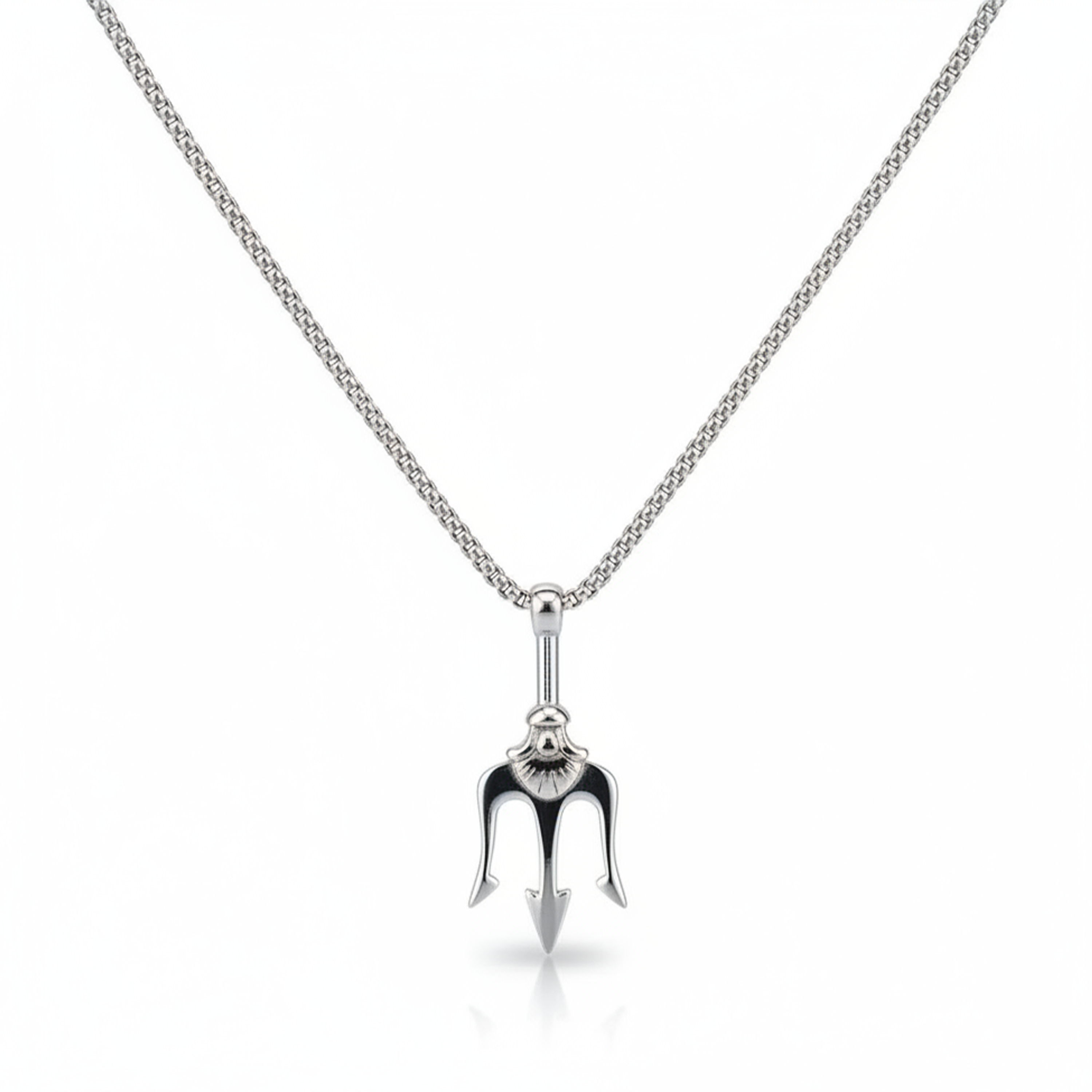Trident Spear Pendant Necklace – Stainless Steel Mythic Symbol Charm 60cm Chain Main image