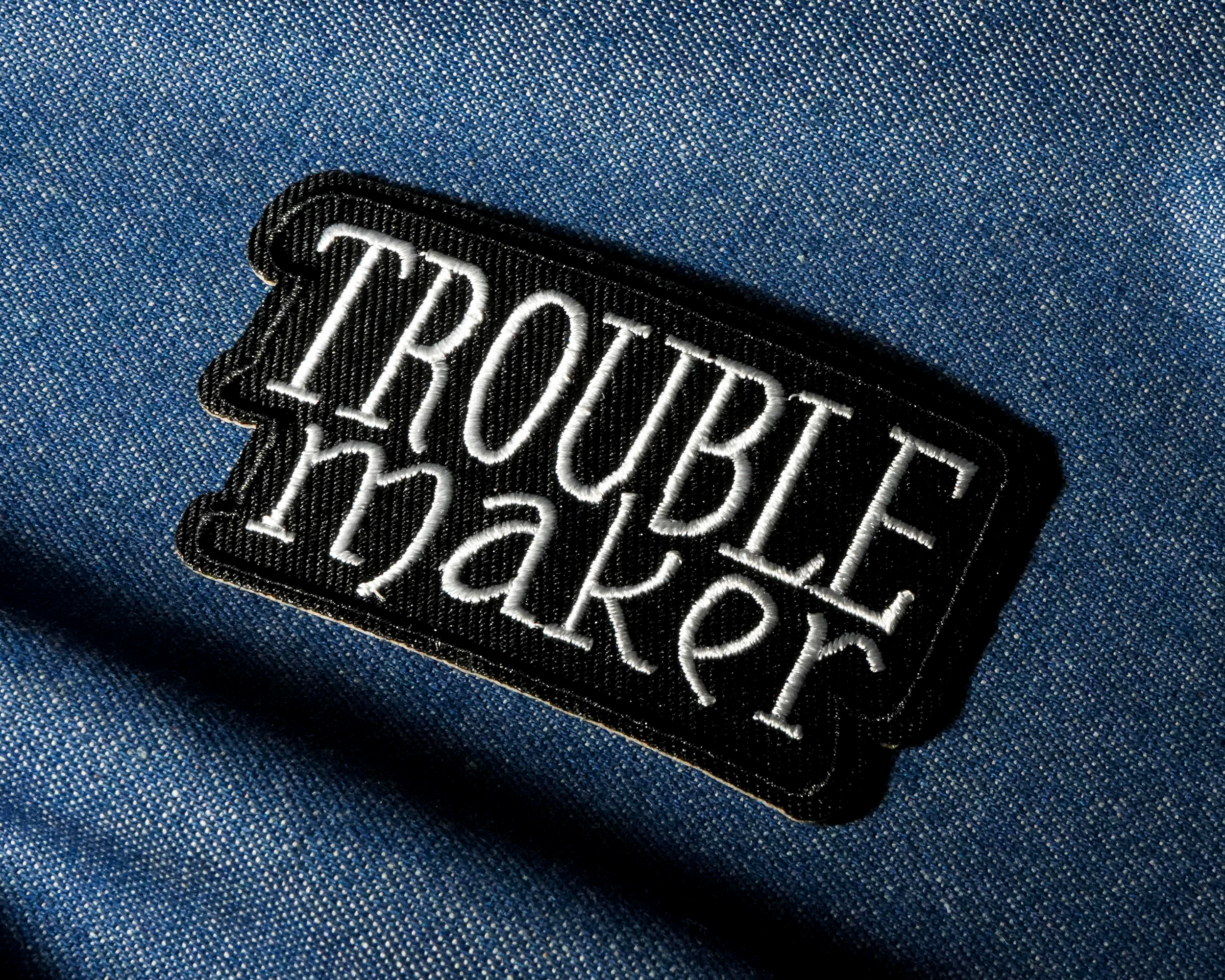 Trouble Maker Patch Iron On (8 x 4cm) Secondary image
