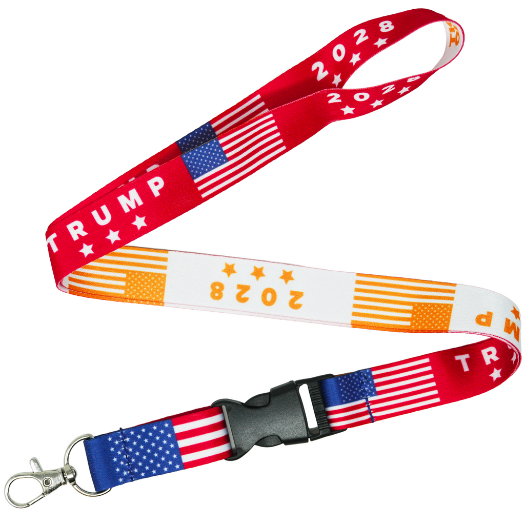 Donald Trump 2028 President United States USA America Flag Lanyard