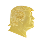 Trump Head-Shaped Gold Challenge Coin