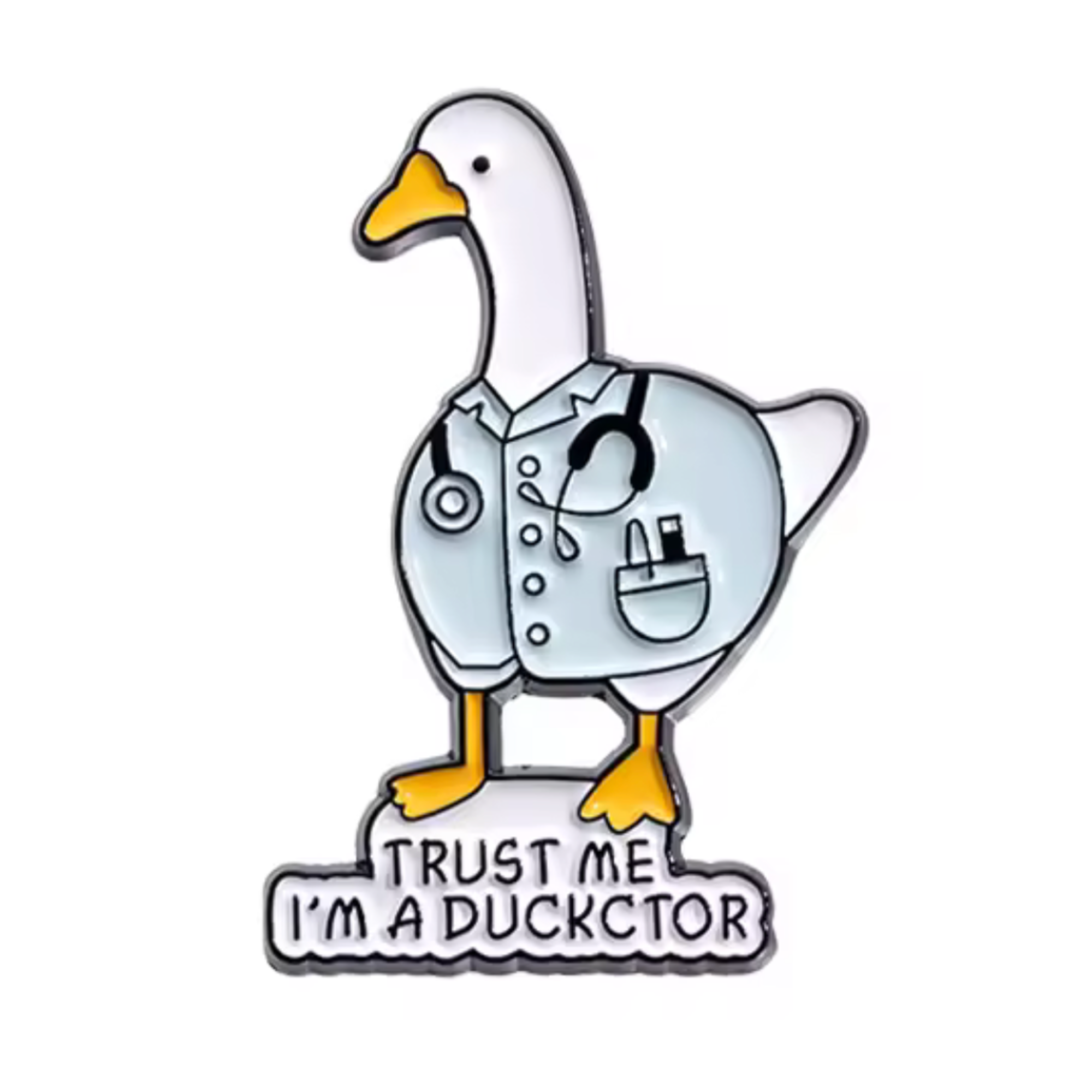 Insignia de pato médico "Trust Me I'm A Ducktor" Imagen principal del producto
