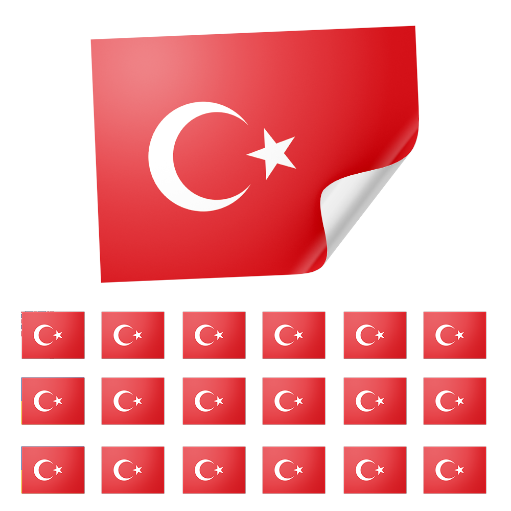 20 X Turkey Flag Stickers
