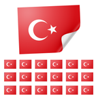 20 X Turkey Flag Stickers
