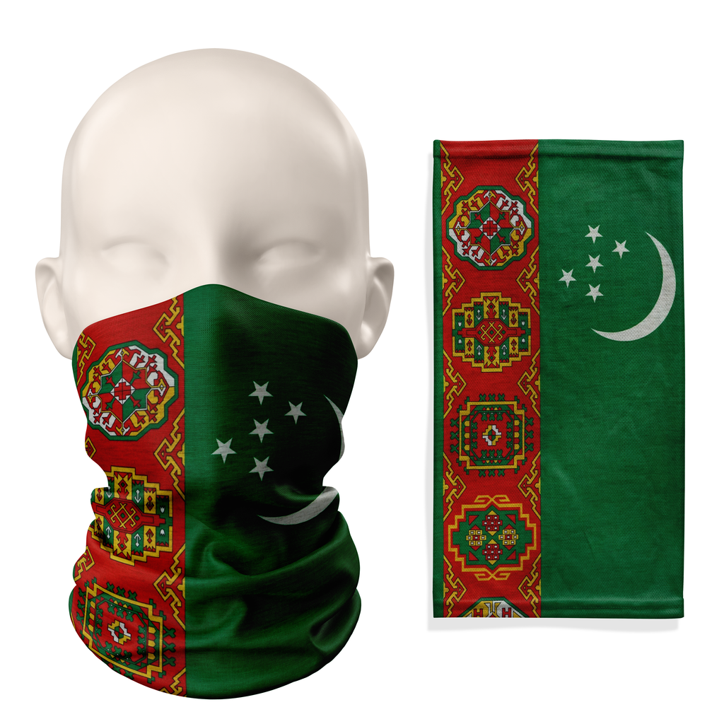 Capucha de la bandera de Turkmenistán – Mascarilla transpirable para el cuello/cubrecara