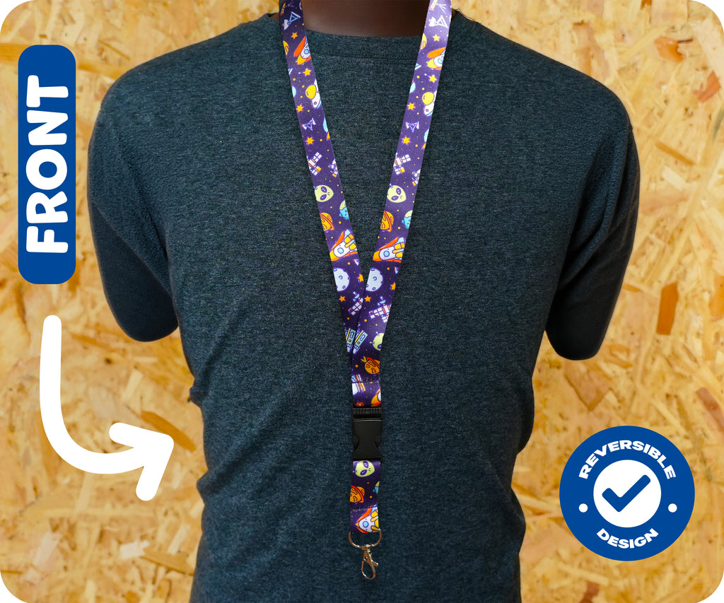 Space Galaxy Alien UFO Lanyard Keychain