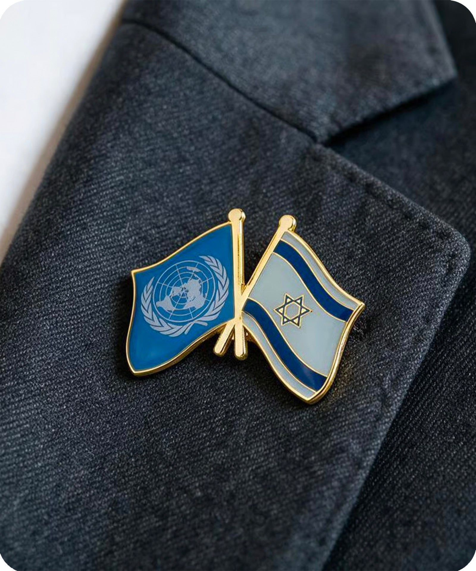 United Nations & Israel Friendship Pin Badge Secondary image