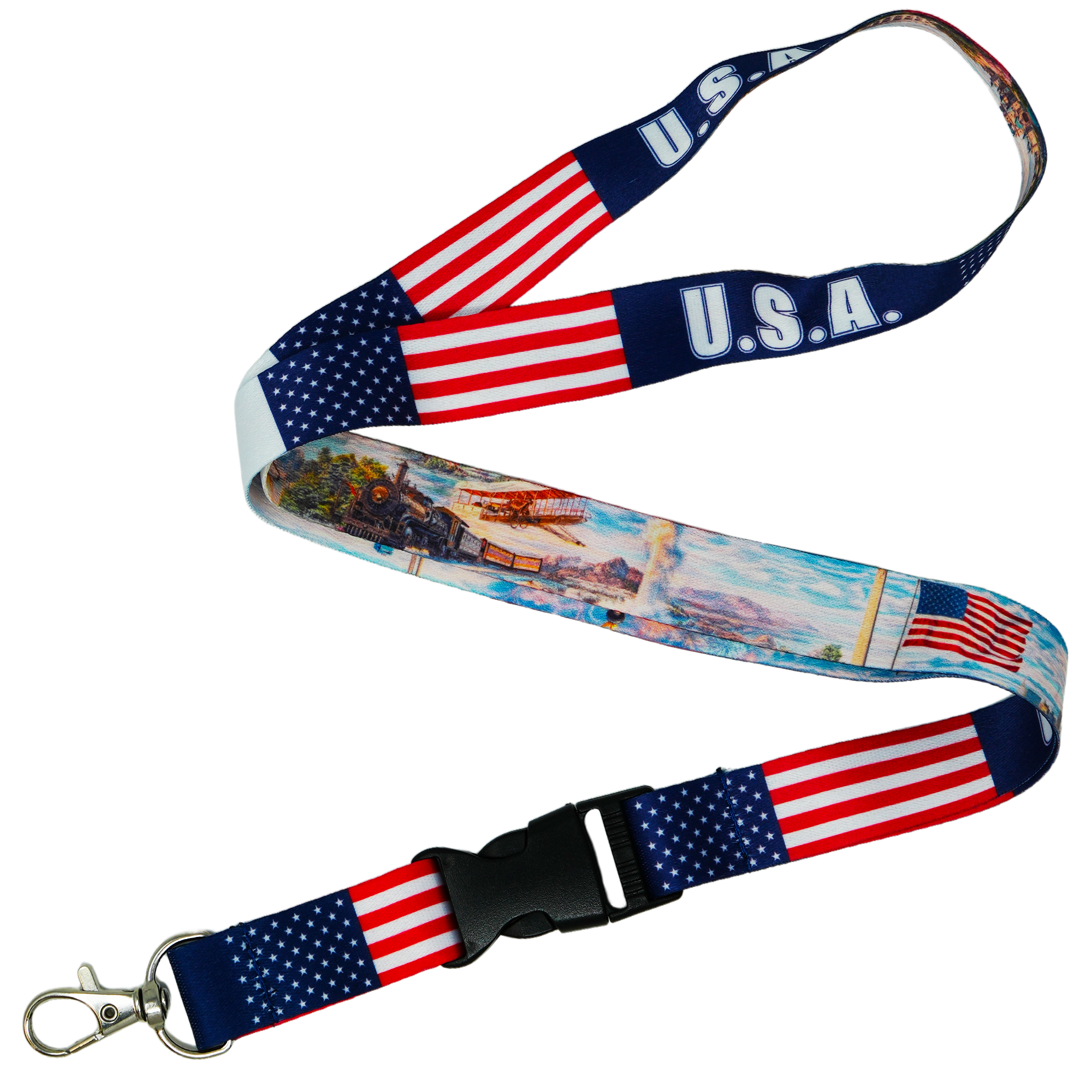 USA Flag United States Stars Stripes Lanyard Imagen principal del producto