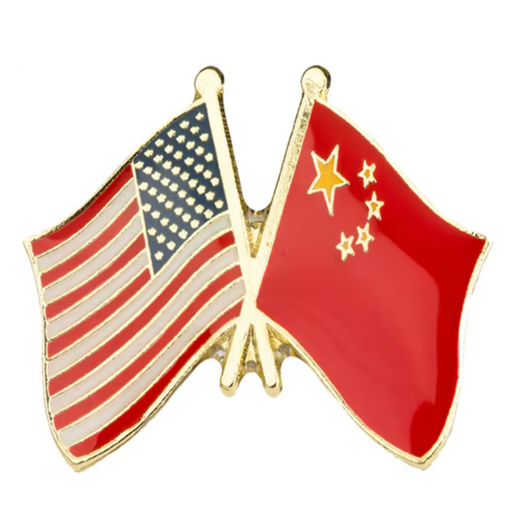 United States & China Friendship Pin Badge