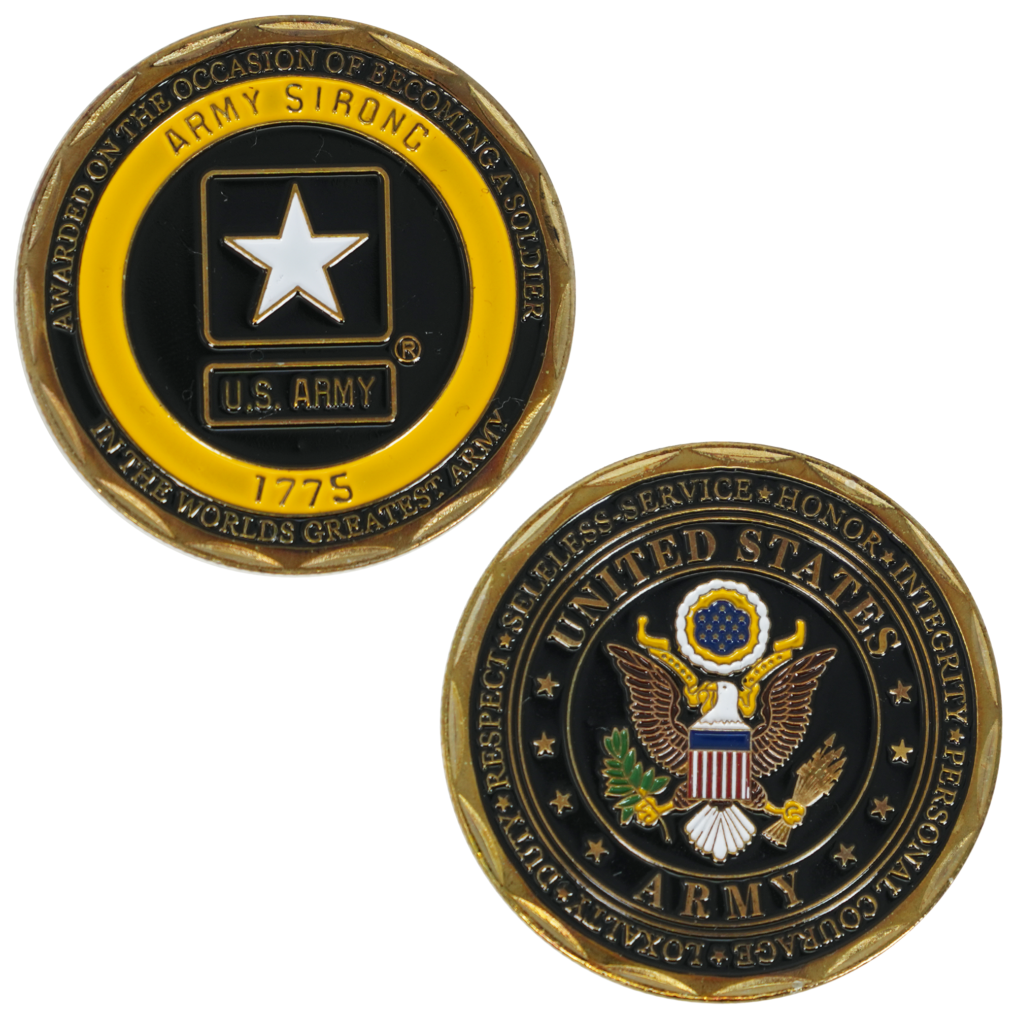 Moneda de desafío del "Yellow Ring" del Ejército de EE. UU. Imagen principal del producto