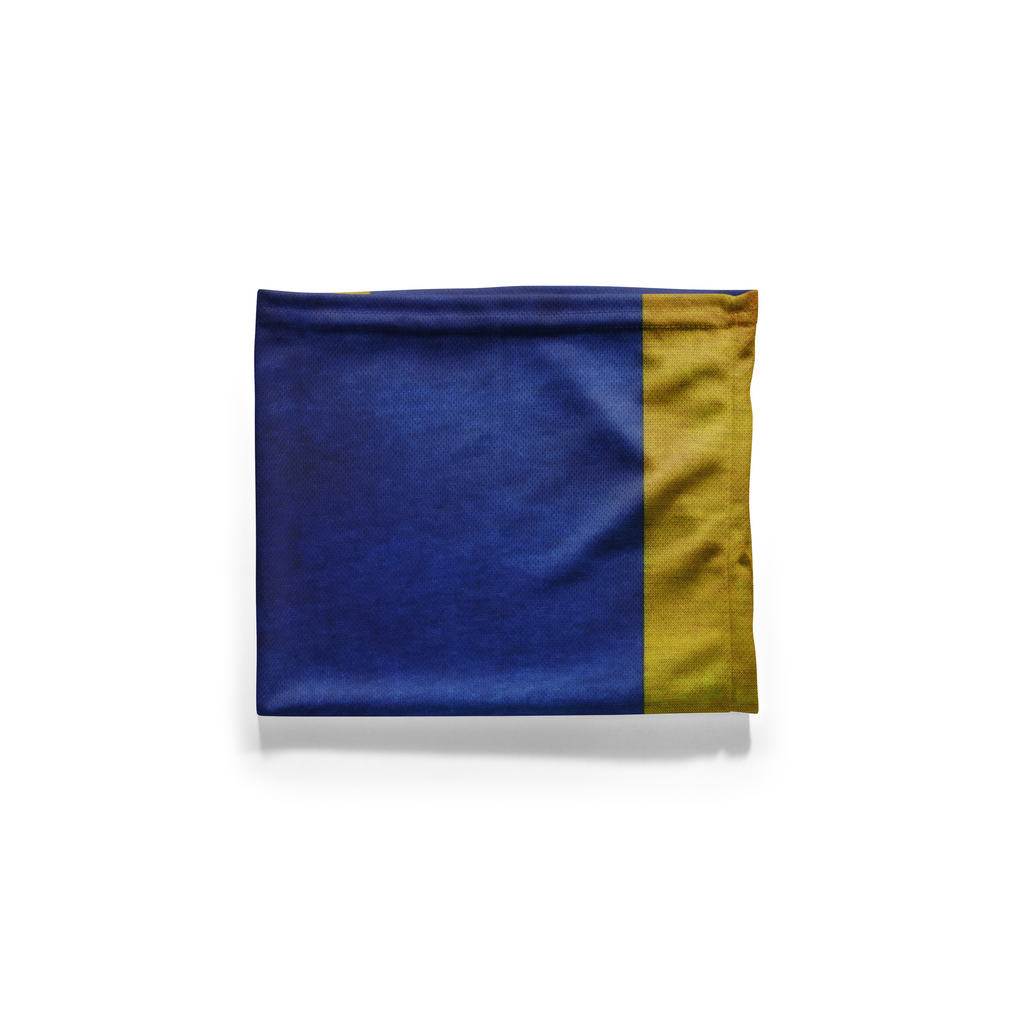 Braga de cuello con la bandera de Ucrania con efecto "grunge" – Mascarilla transpirable y protector facial