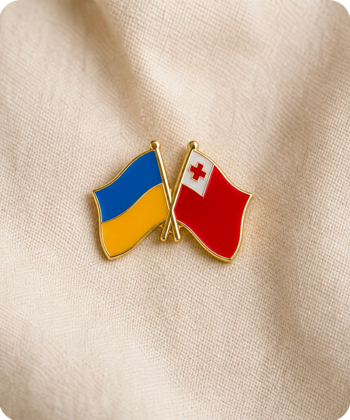 Ukraine & Tonga Friendship Pin Badge