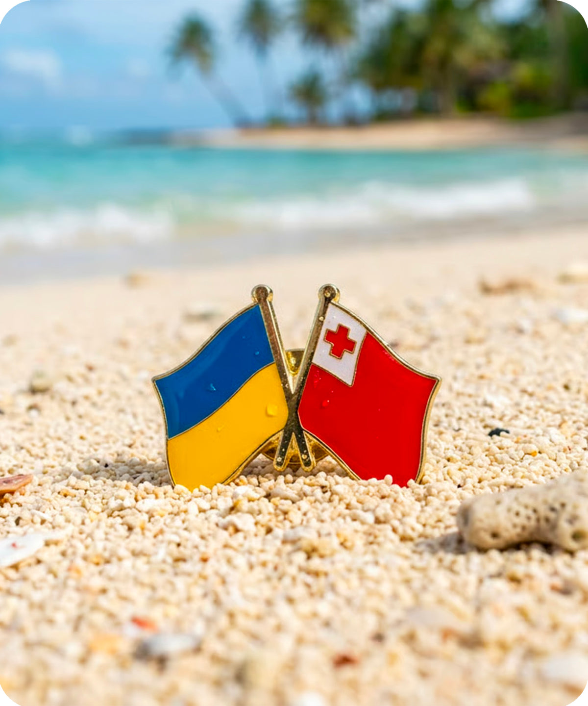 Ukraine & Tonga Friendship Pin Badge