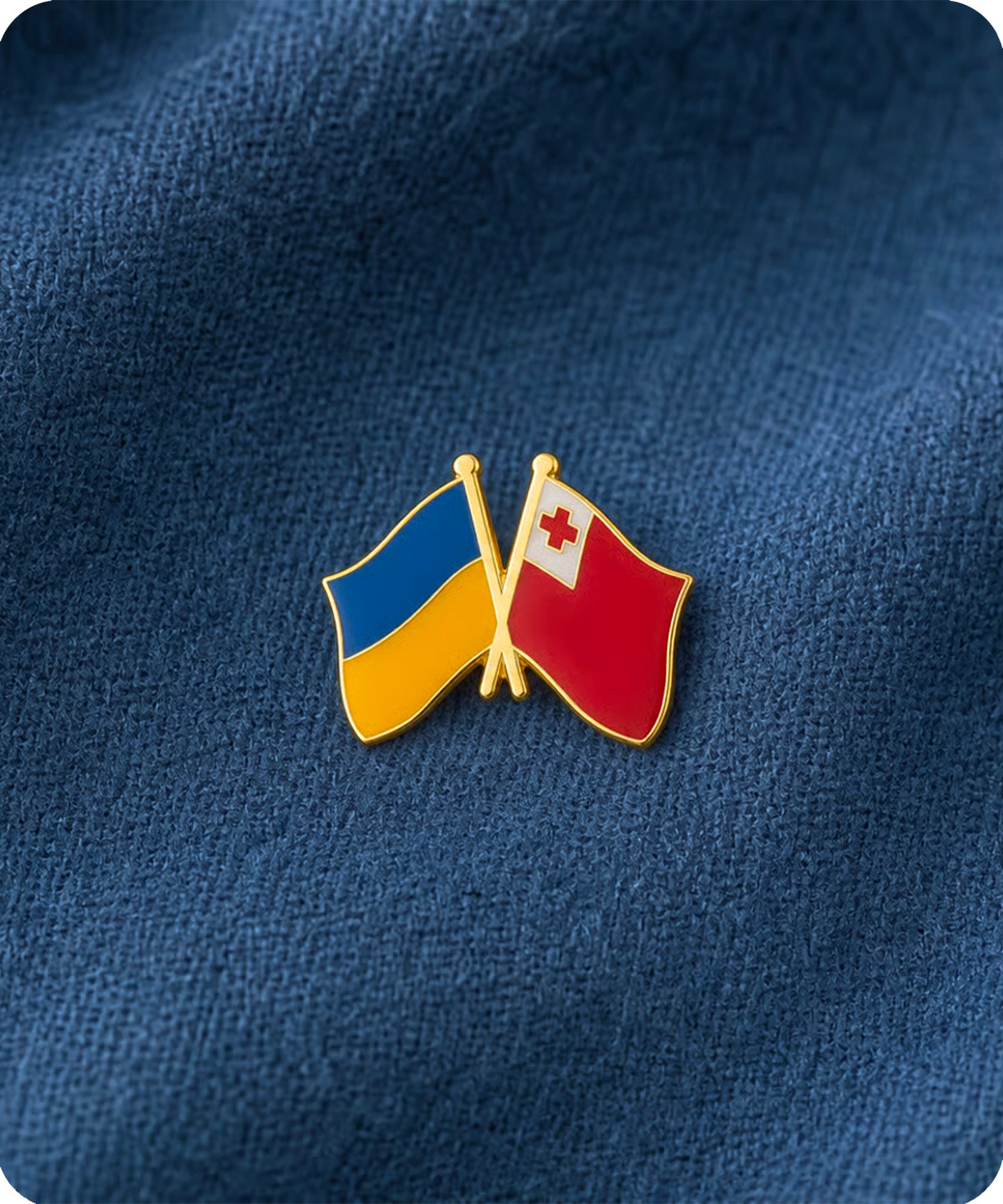 Ukraine & Tonga Friendship Pin Badge Secondary image