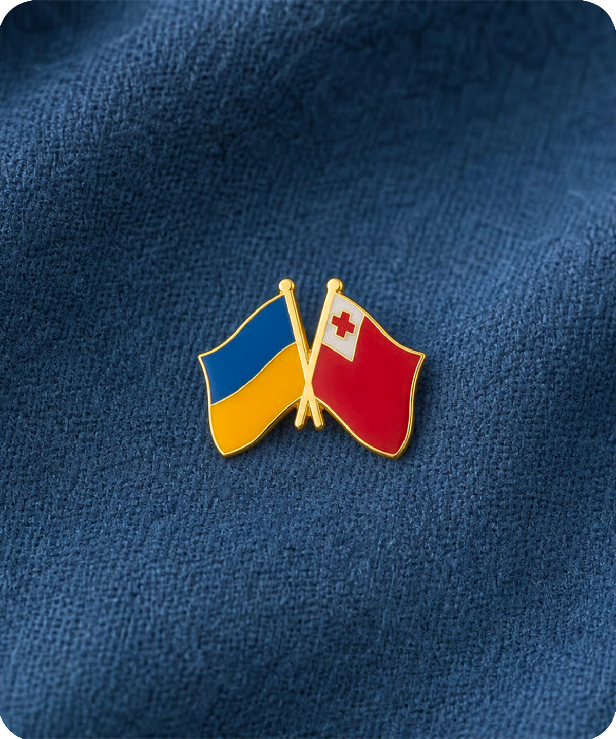 Ukraine & Tonga Friendship Pin Badge
