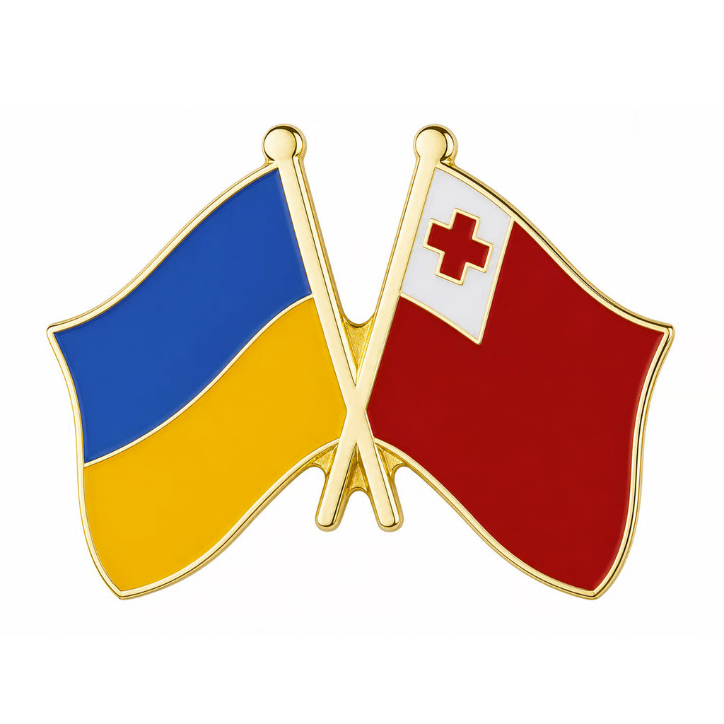 Ukraine & Tonga Friendship Pin Badge