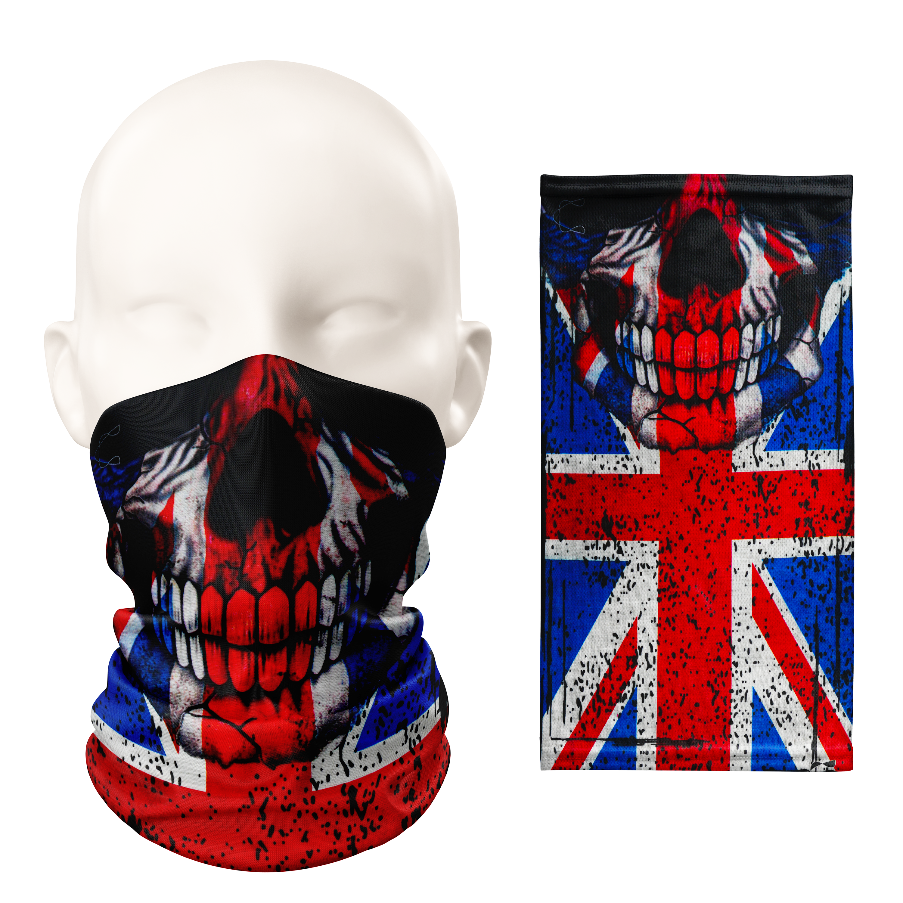 Union Jack Skull Flag Snood – Breathable Mask Neck Gaiter Face Covering Main image
