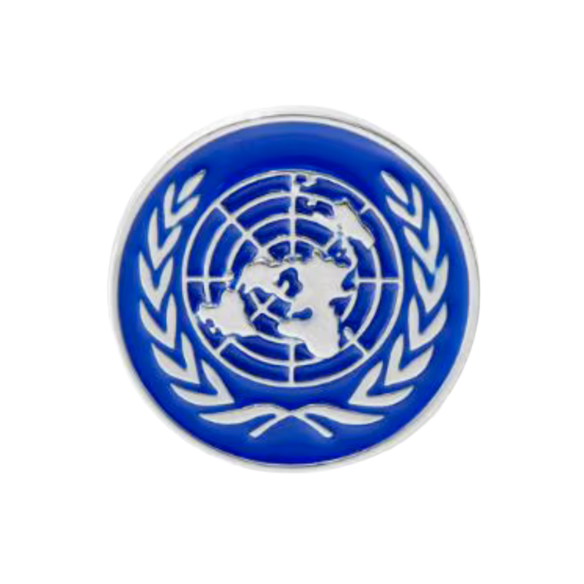 United Nations Button Silver Diplomat Pin Badge Main image