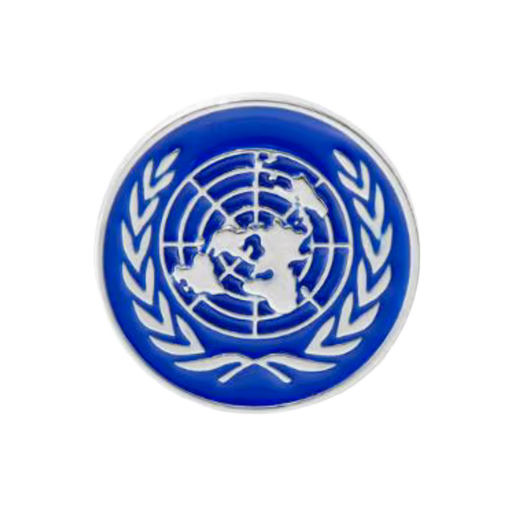 United Nations Button Silver Diplomat Pin Badge