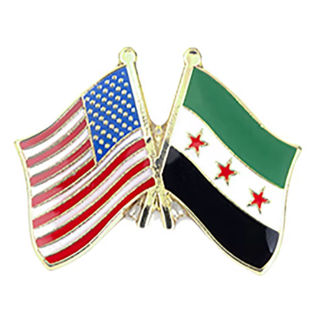 United States & Syria Friendship Pin Badge