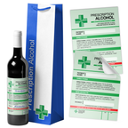 Bolsa para botellas de alcohol con receta + pegatinas
