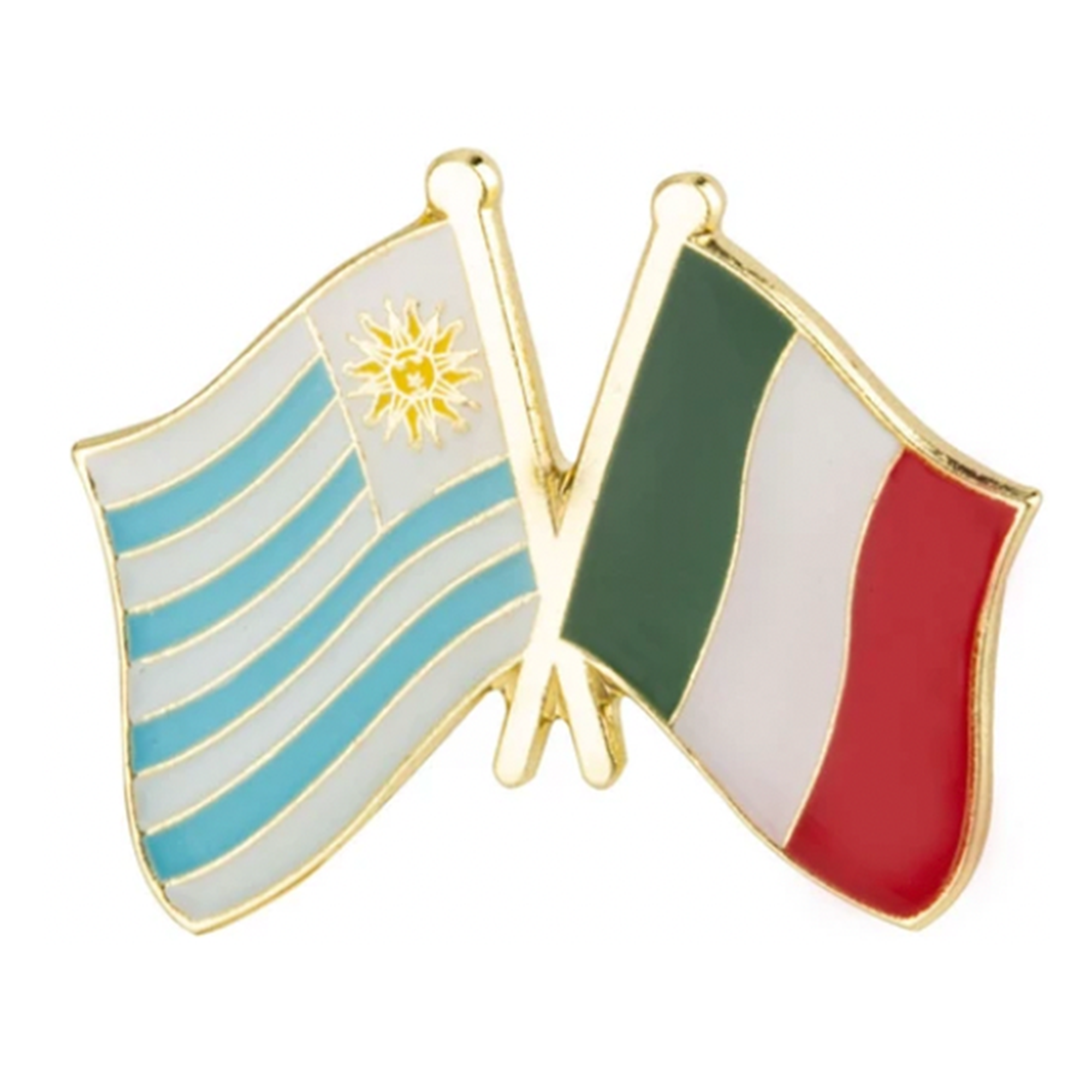 Uruguay & Italy Friendship Pin Badge