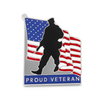 Proud Veteran USA Pin Badge