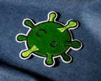 Green Germ Virus Patch Iron On (8 x 7cm)