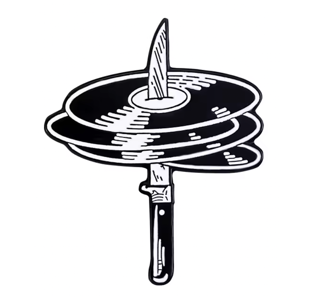 Insignia de alfiler de cuchillo de discos de vinilo Imagen principal del producto