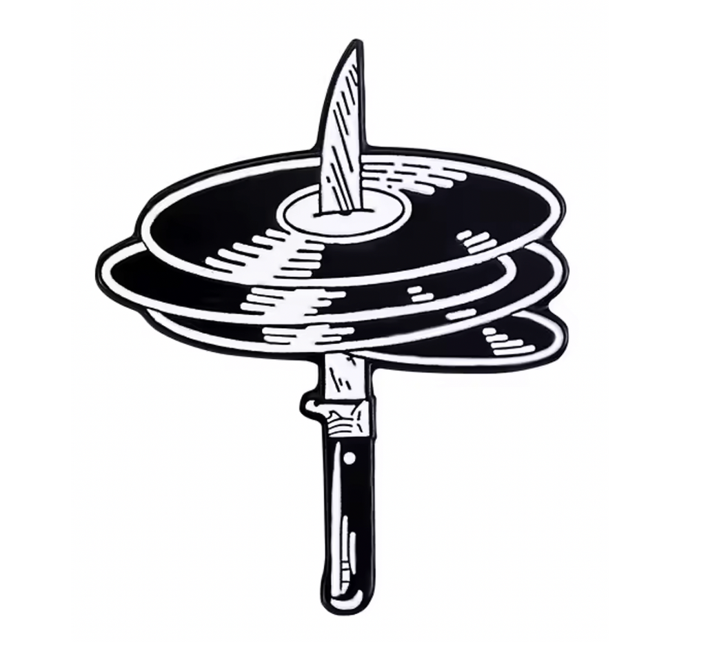 Vinyl Records Knife Pin Badge