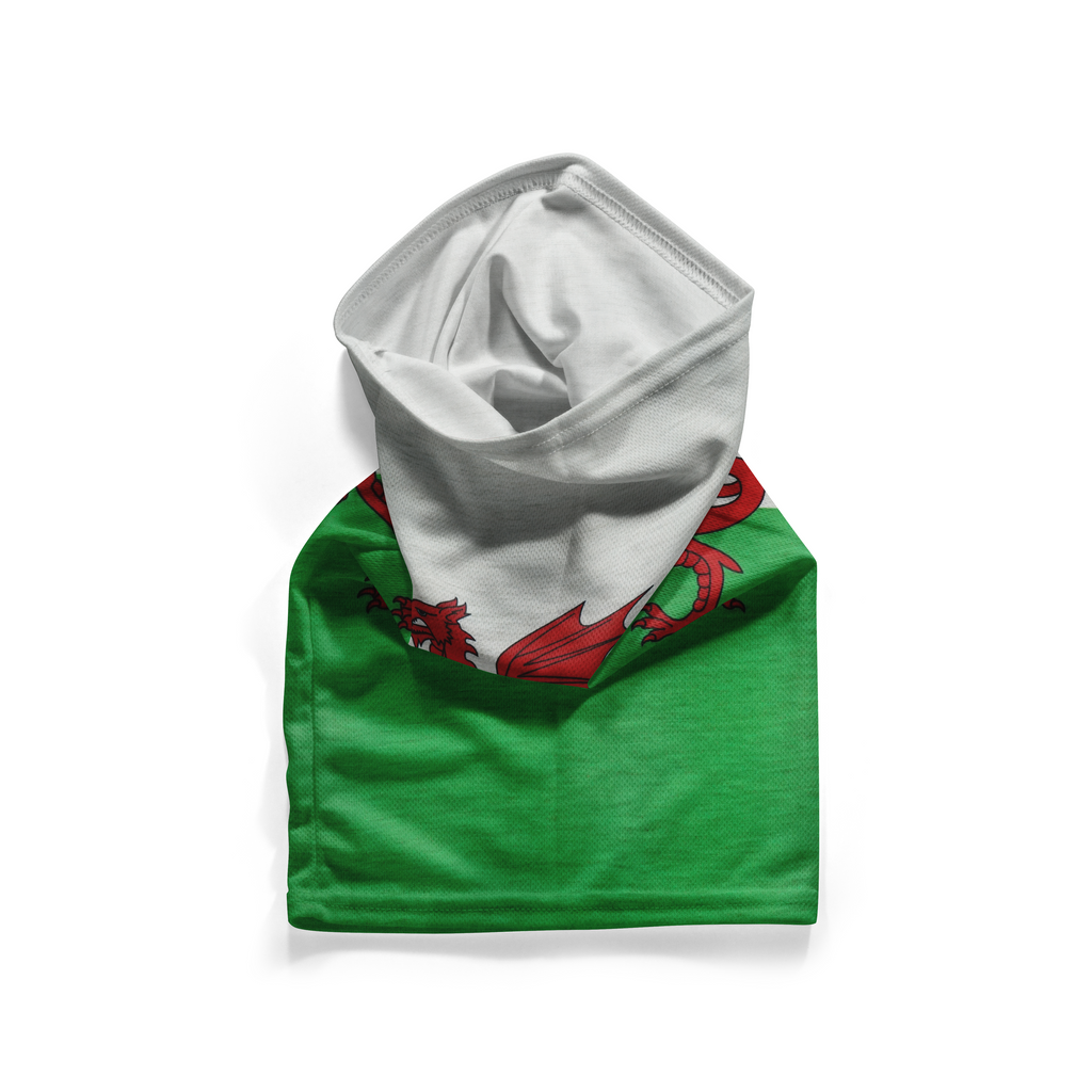 Braga de cuello con la bandera de Gales – Mascarilla transpirable para el cuello y la cara