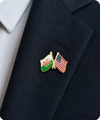 Wales & USA Friendship Flag Enamel Pin Badge