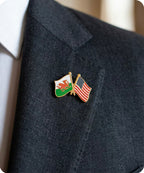 Wales & USA Friendship Flag Enamel Pin Badge