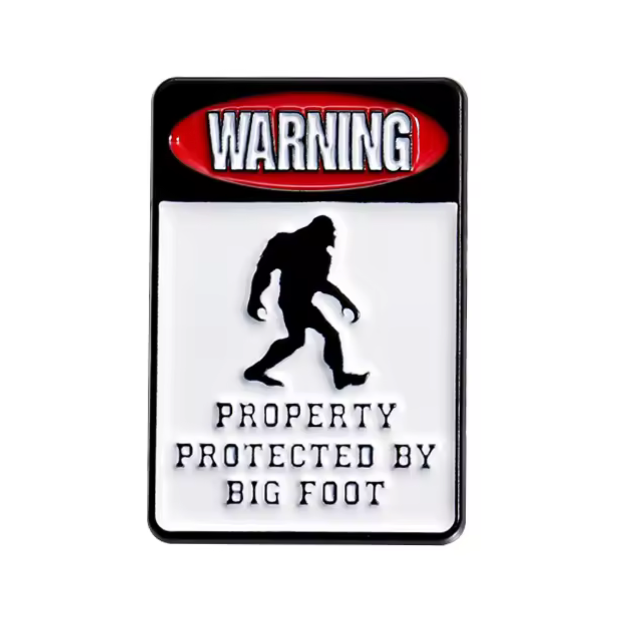 Advertencia Propiedad Protegida Por Pie Grande Pin Insignia Imagen principal del producto