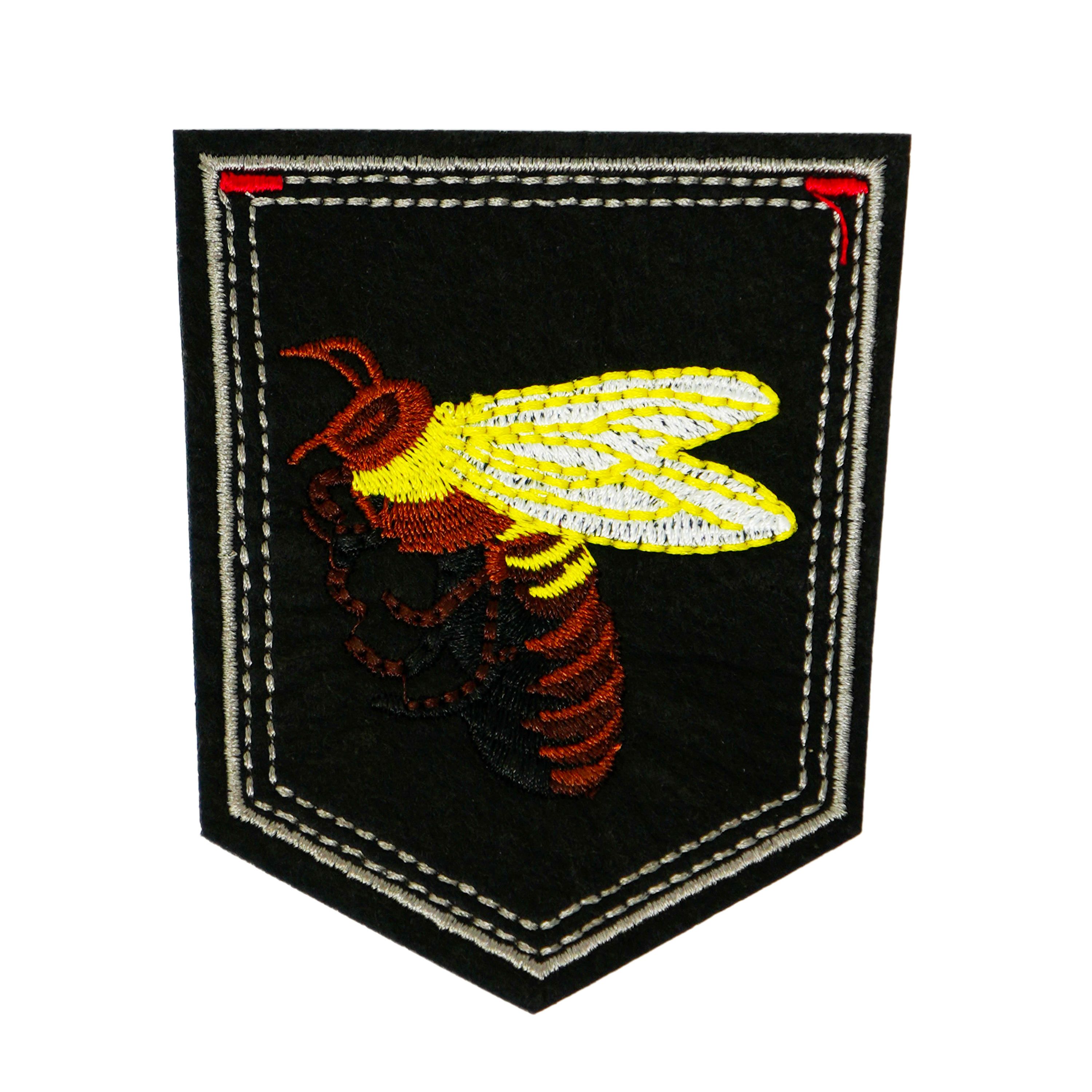 Wasp Hornet Inset & Shield Iron On Patch (9 x 7.6cm) Main image