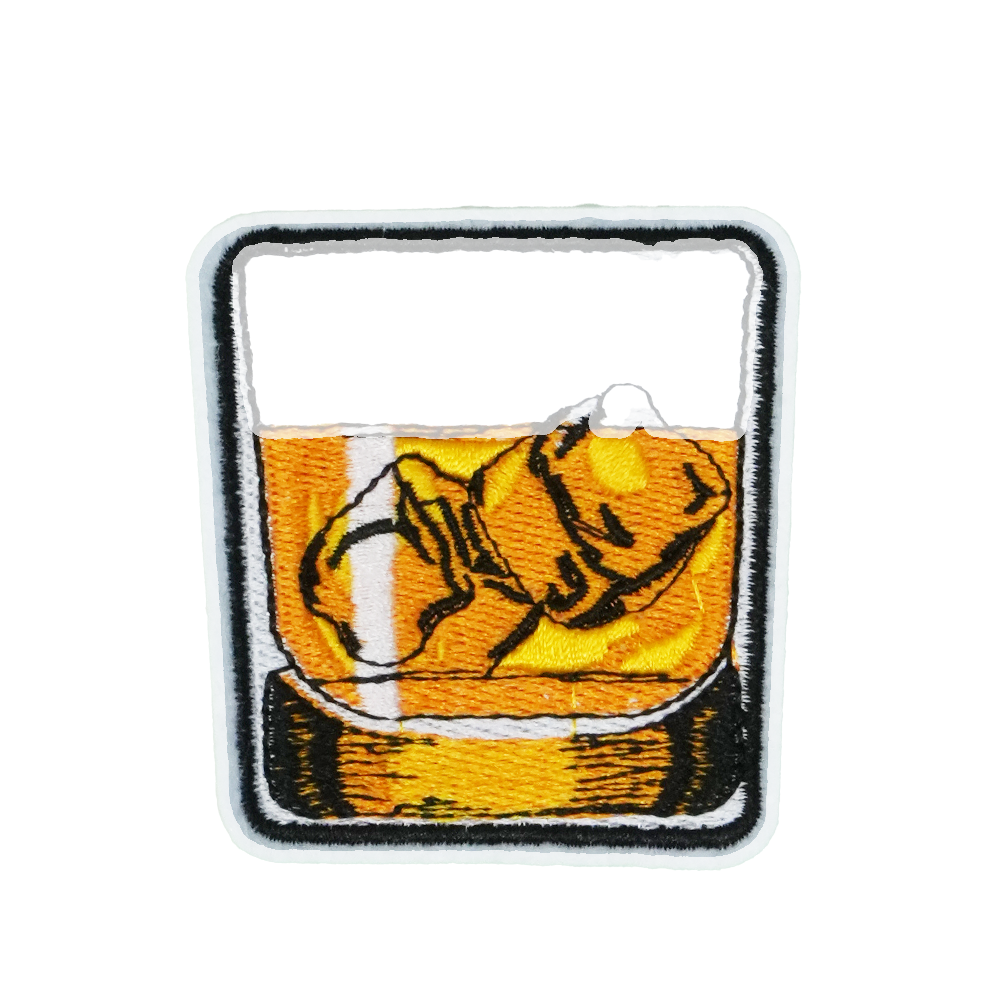 Vaso de whisky y hielo, parche termoadhesivo (6 x 6 cm) Imagen principal del producto