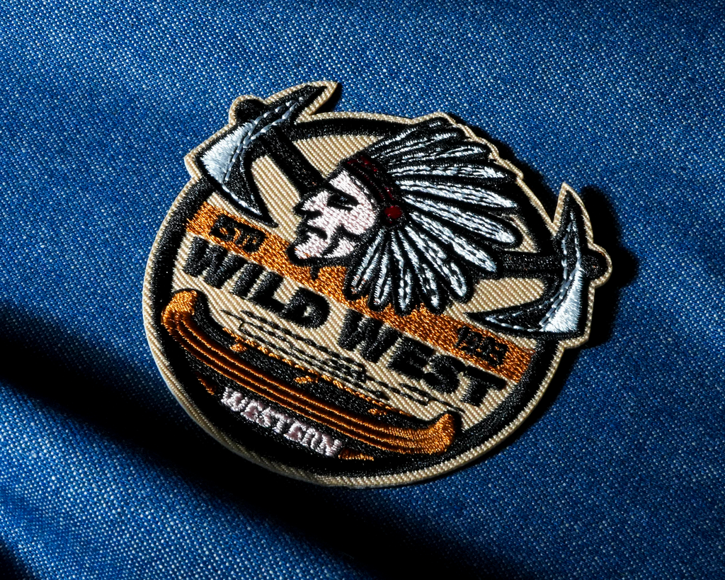 Wild West Indian Hatchet Patch Iron On (7x 7cm)
