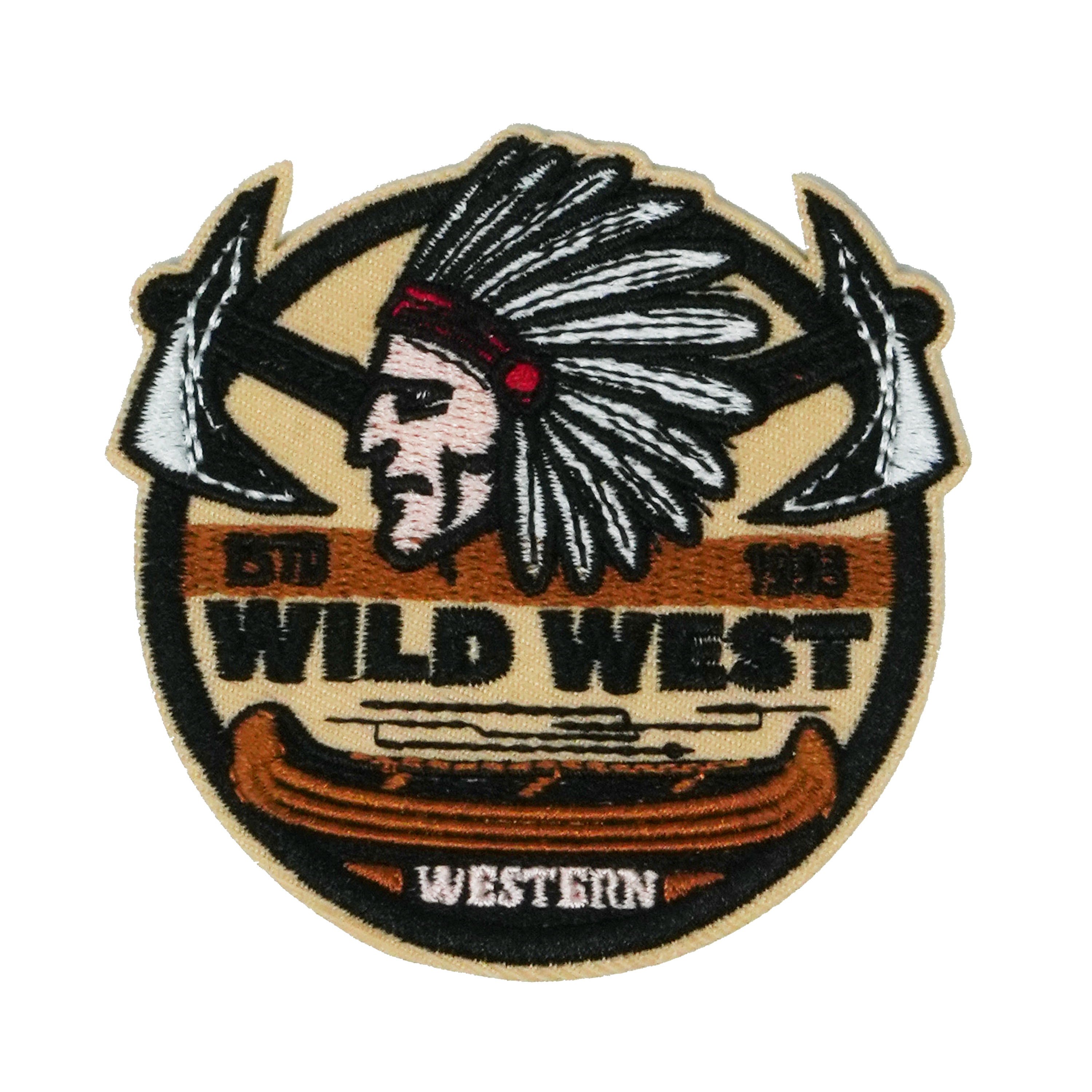 Wild West Indian Hatchet Patch Iron On (7x 7cm) Main image