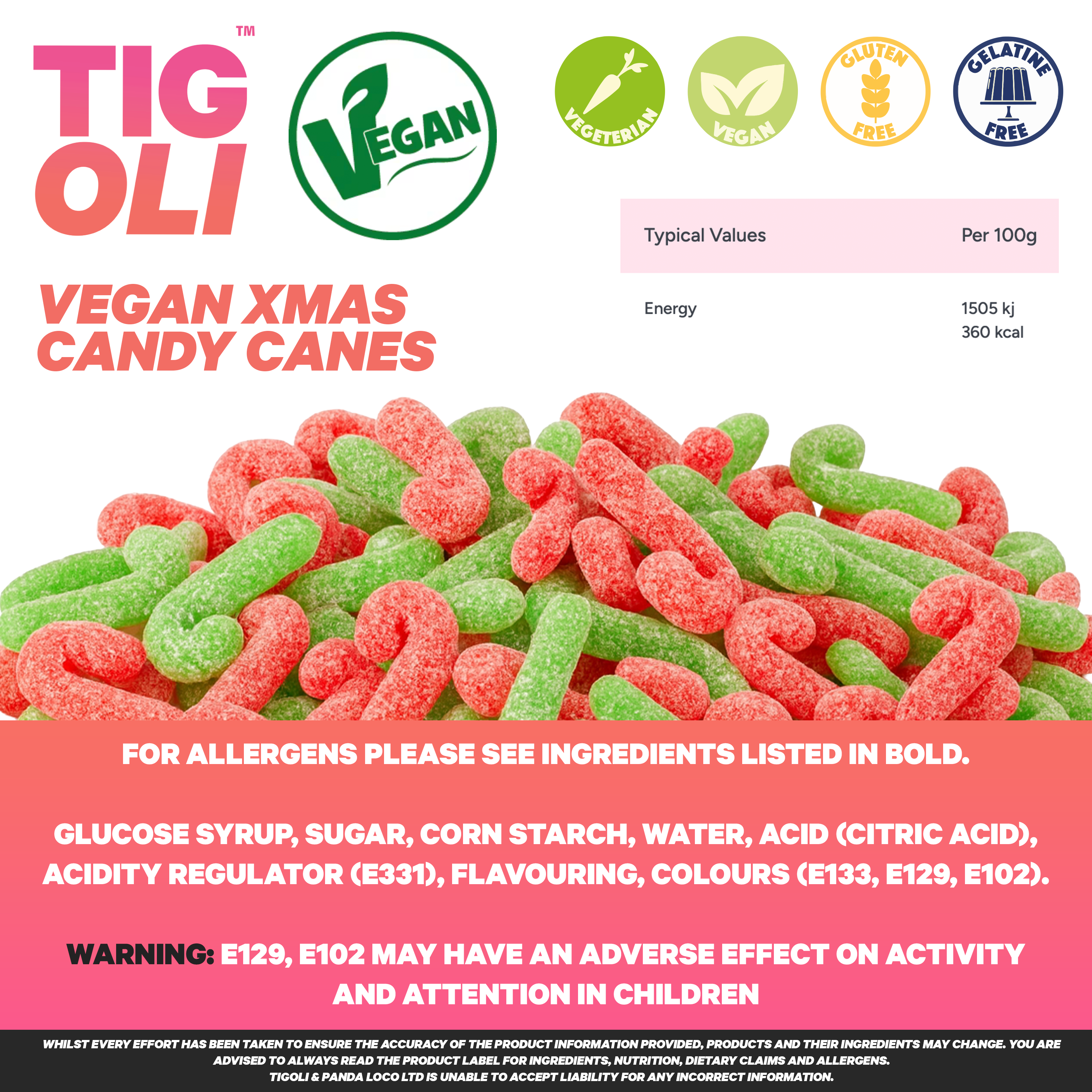 Anti-Democrat Git Prescription Joke Xmas Candy Canes, 36g | Vegan & Vegetarian