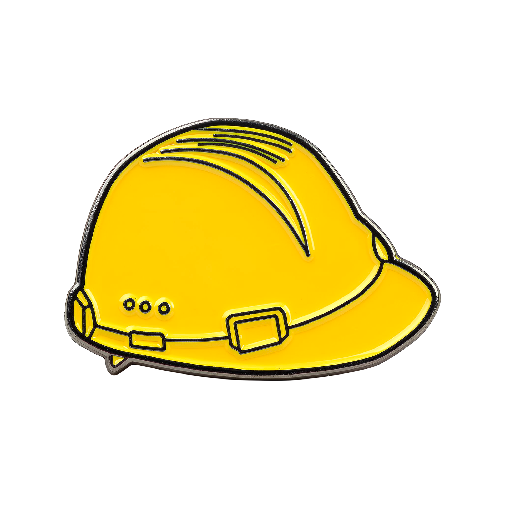 Construction Hard Hat Yellow Pin Badge