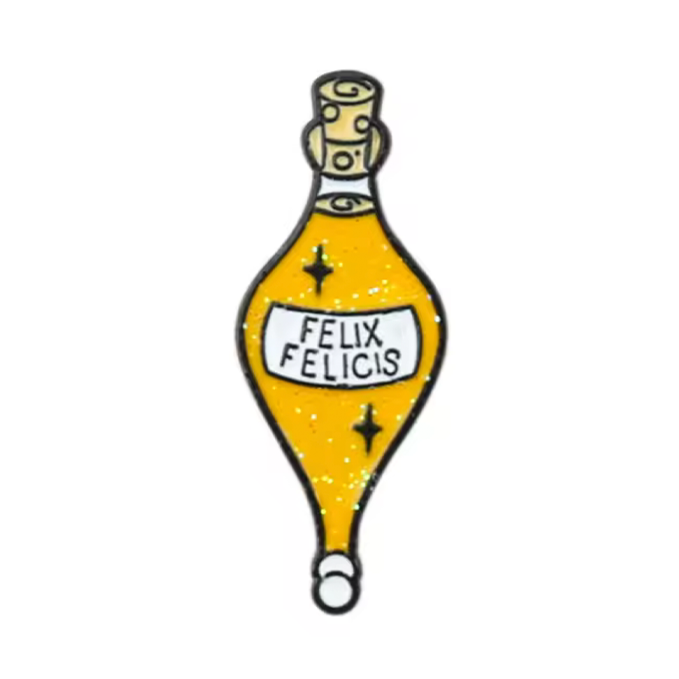 Insignia de brujo bruja con botella de poción amarilla Imagen principal del producto