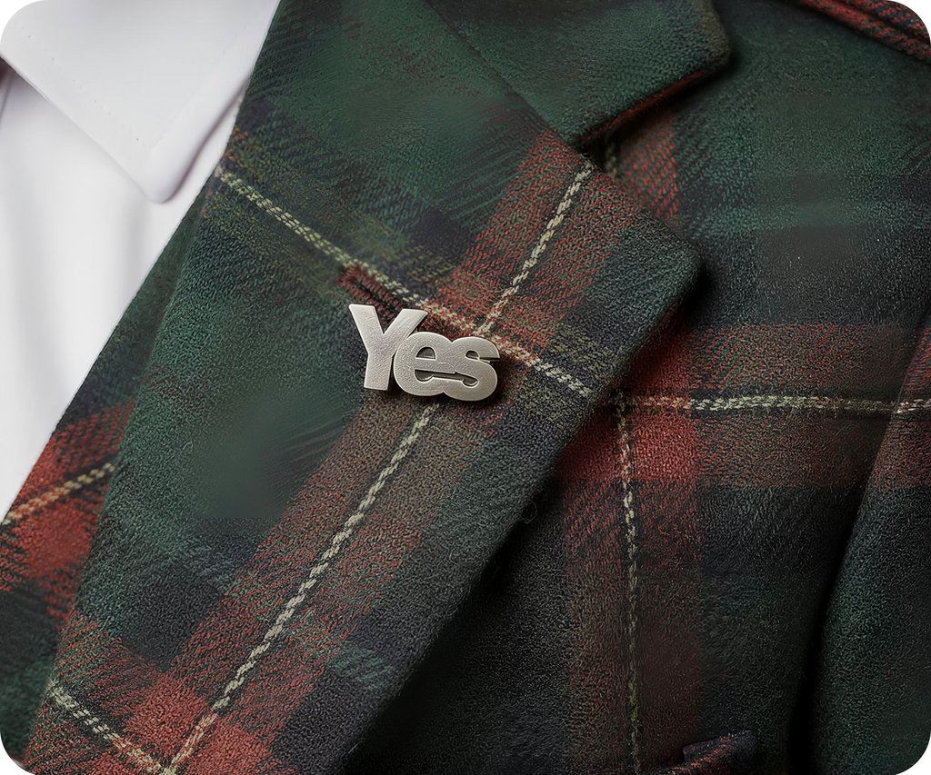 Yes Independence Scotland Pin Badge Silver